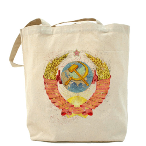 Сумка шоппер с принтом герб СССР