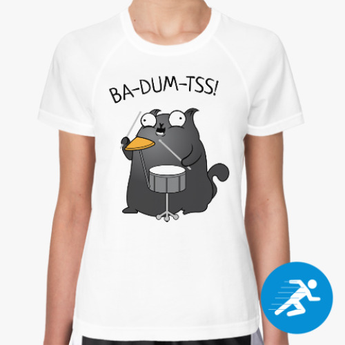 Женская спортивная футболка Кот Ba-Dum-Tss!
