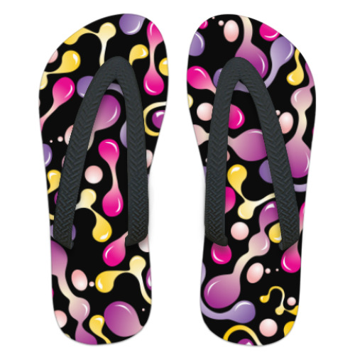 Шлепанцы (сланцы) с принтом абстракция