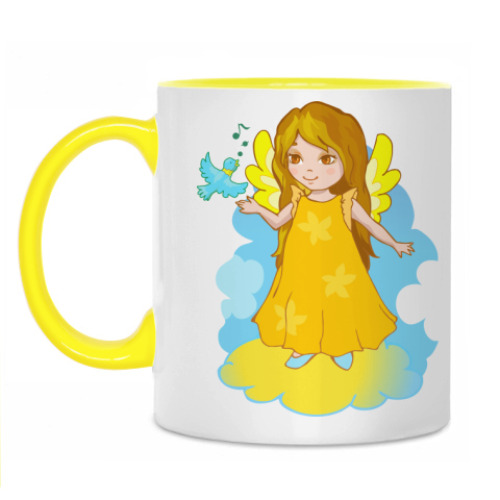 Кружка с принтом Ангелочек Солнечный