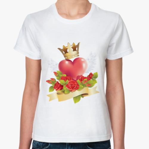 Классическая футболка с принтом 'Королева'