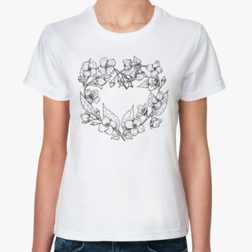 Классическая футболка Жасминовое сердце
