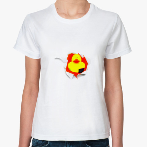 Классическая футболка с принтом Уточка