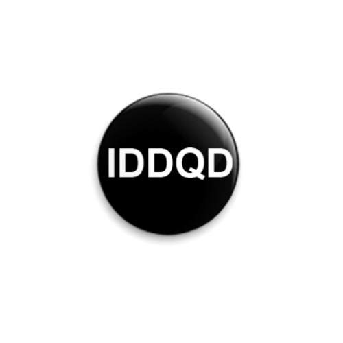 Значок 25мм с принтом IDDQD чёрный