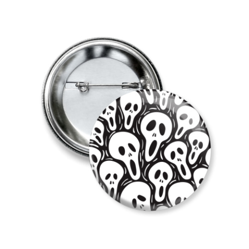 Значок 37мм с принтом Черепа