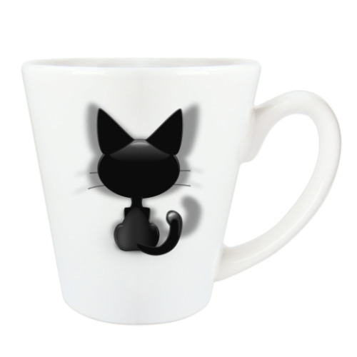 Чашка Латте с принтом Кошка Аука