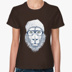 Крутой лев хипстер