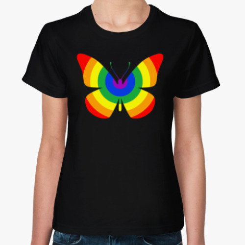 Женская футболка Rainbow Buttefly