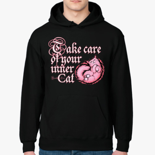 Толстовка худи с принтом Береги своего внутреннего Кота