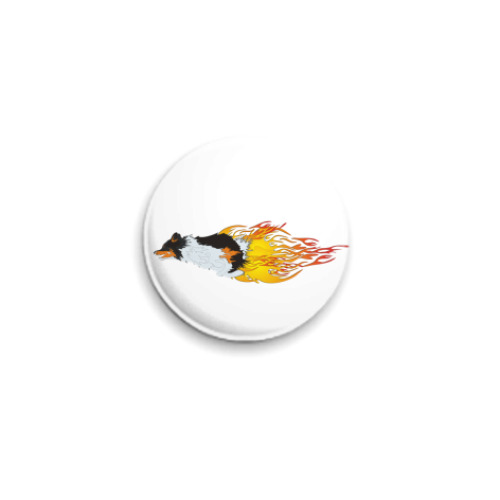 Значок 25мм с принтом ПЛАМЯ