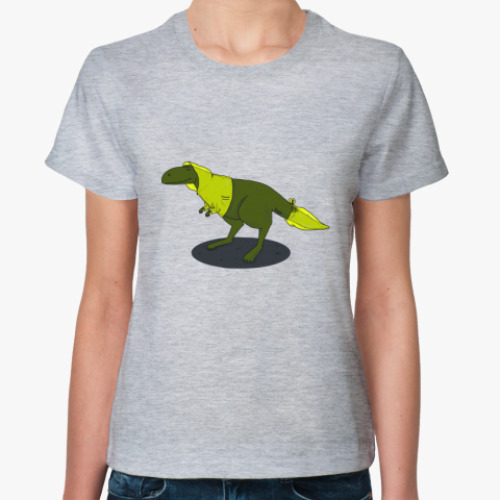 Женская футболка  Скептический тираннозавр