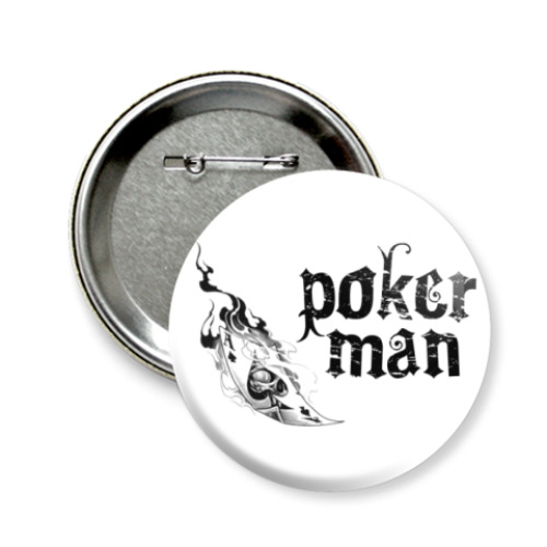 Значок 58мм с принтом Poker