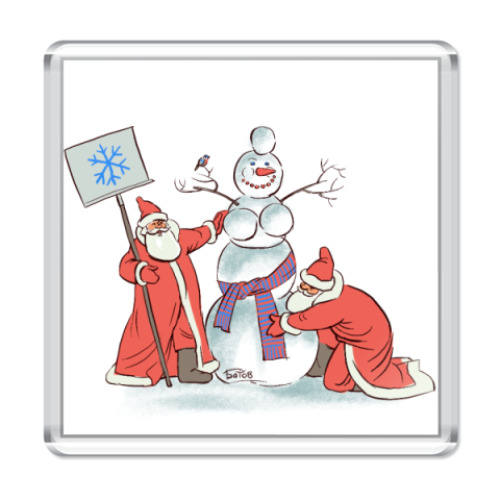 Магнит с принтом 'Снежная баба'