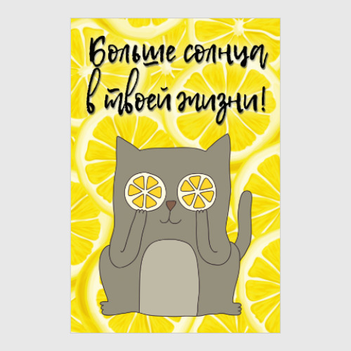 Постер Больше солнца в твоей жизни! Позитивный кот.