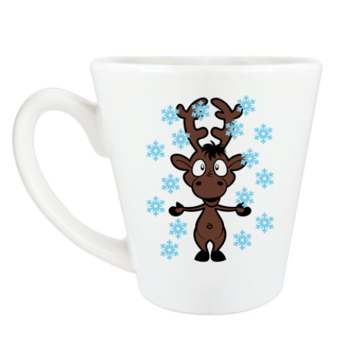 Чашка Латте с принтом Олень