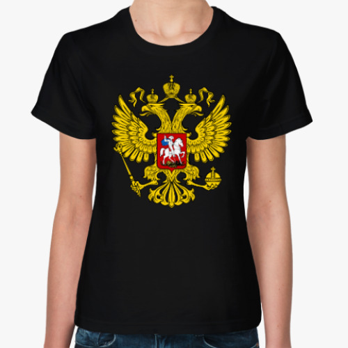 Женская футболка с принтом Российский  герб