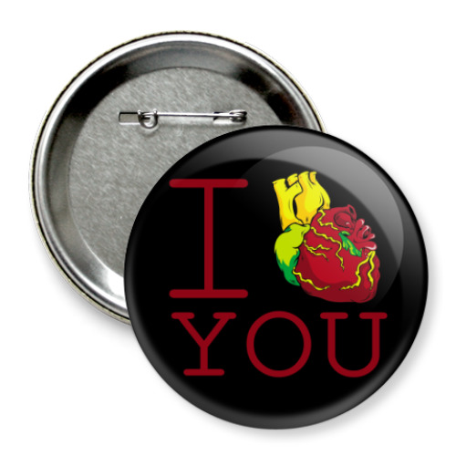 Значок 75мм I Love You