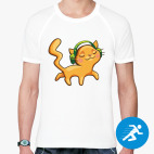 Рыжий кот меломан в наушниках