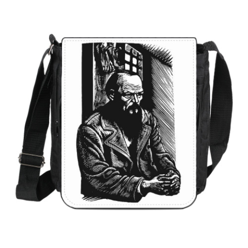 Сумка на плечо (мини-планшет) с принтом Достоевский