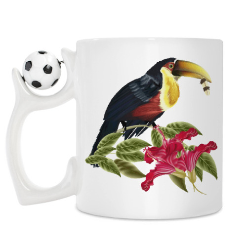 Кружка с принтом Тропическая птица