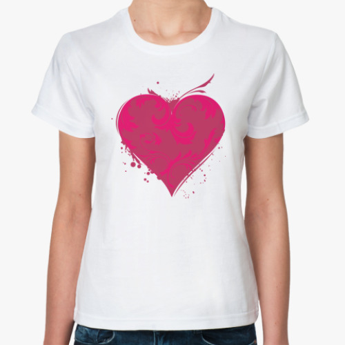 Классическая футболка с принтом  Сердце