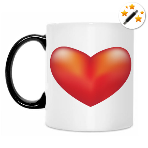 Кружка-хамелеон с принтом Сердце с намеком