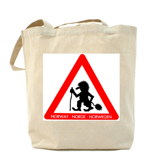 Сумка шоппер с принтом Осторожно,норвежские Тролли!