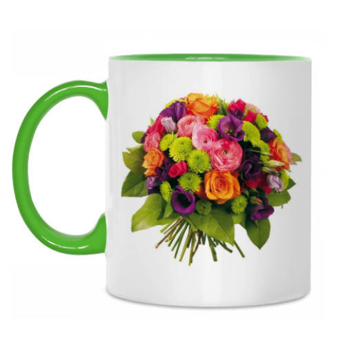 Кружка с принтом Цветы