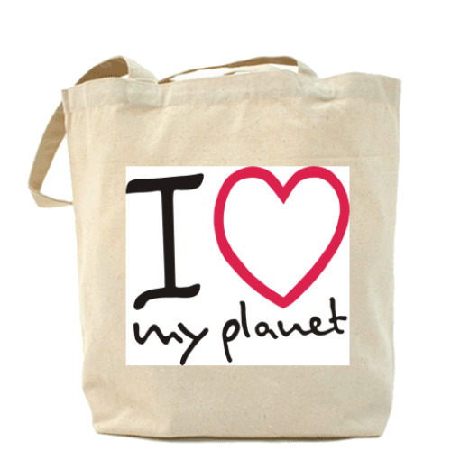 Сумка шоппер с принтом I love my planet