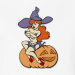 Сексуальная ведьма на тыкве