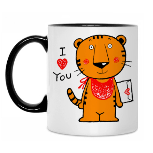 Кружка с принтом Tiger in Love