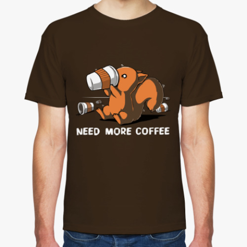 Футболка с принтом Squirrel & caffeine