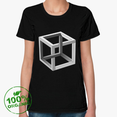Женская футболка из органик-хлопка Невозможный Куб 3D