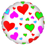 Сердечки разноцветные