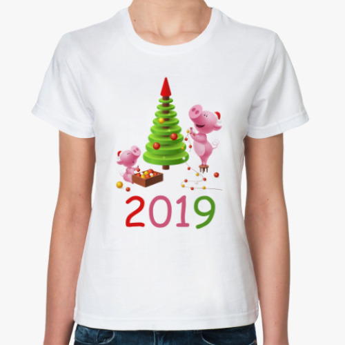 Классическая футболка Свинья 2019