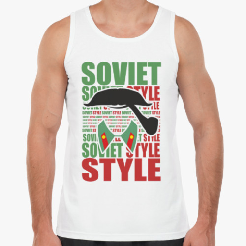 Майка с принтом Soviet Style. Усы. Сталин.