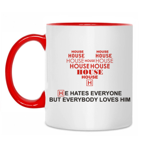 Кружка с принтом HOUSE he hates everyone