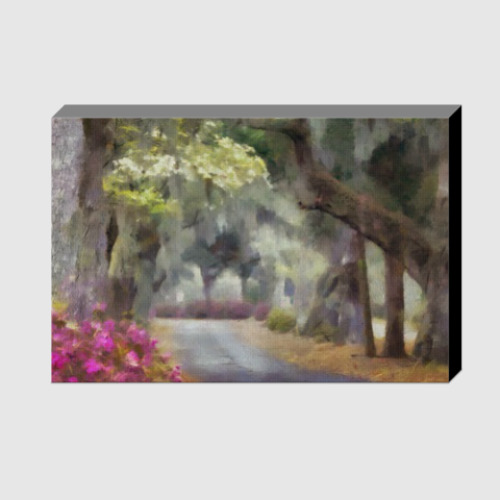 Холст с принтом весна, аллея