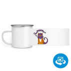 Кружка металлическая белая (круговая запечатка)