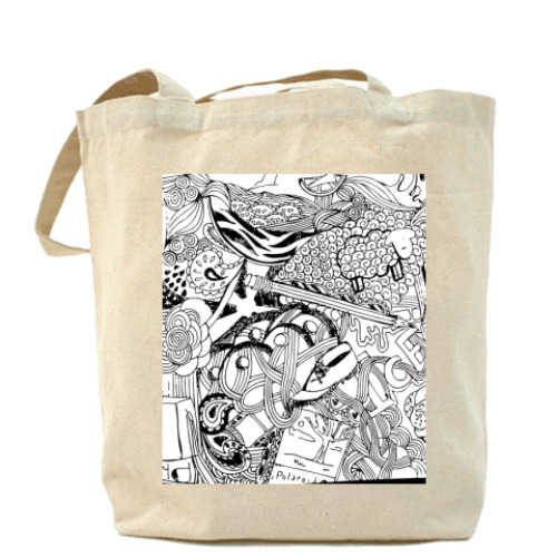 Сумка шоппер с принтом арт