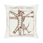 Подушка 35x35 см Кот Шрёдингера - да Винчи