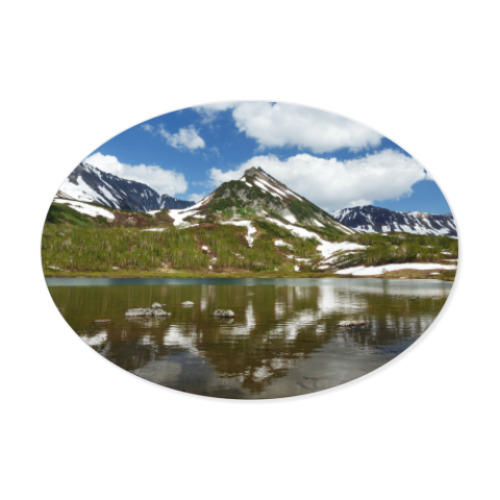 Виниловые наклейки Полуостров Камчатка, горы, горное озеро, отражение