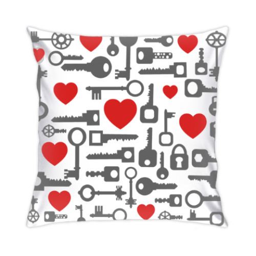 Подушка с принтом Подбери ключик