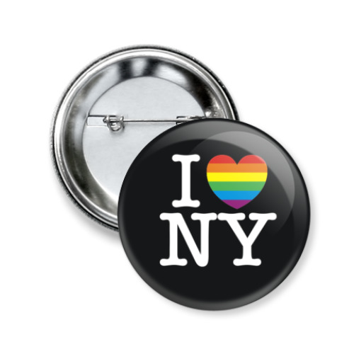Значок 50мм с принтом  'I love NY'