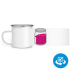 Кружка металлическая белая (круговая запечатка)