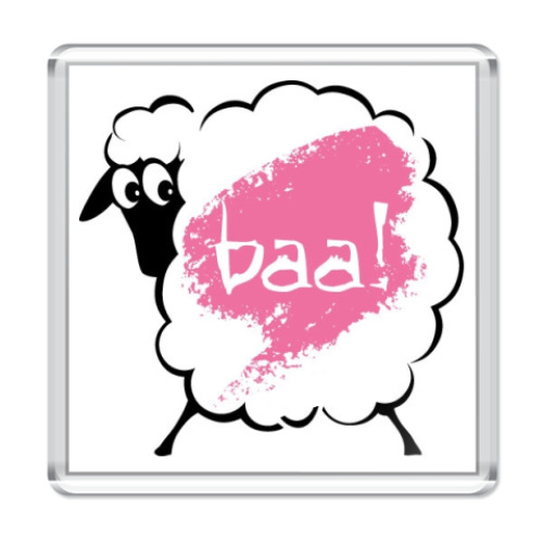 Магнит с принтом  Sheep -baa-