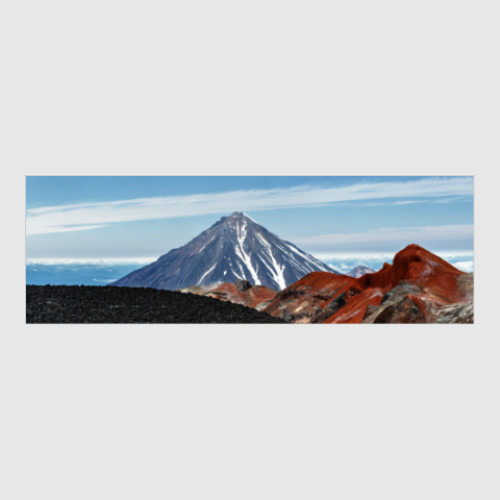 Постер с принтом Вулканы, летний пейзаж полуострова Камчатка