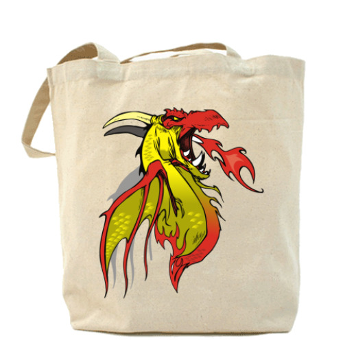 Сумка шоппер с принтом Дракон