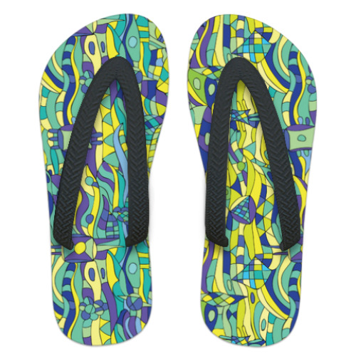 Шлепанцы (сланцы) с принтом 'Сказка'