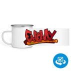 Кружка металлическая белая (круговая запечатка)